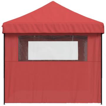 Foldable Party Tent Pop-Up with 3 Sidewalls Burgundy