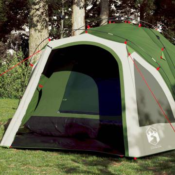 Camping Tent Dome 3-Person Green Quick Release