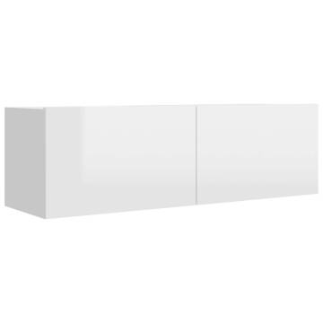 TV Cabinets 4 pcs High Gloss White 100x30x30 cm Engineered Wood