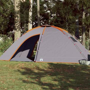 Camping Tent 8-Person Grey and Orange Waterproof