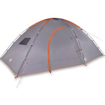 Camping Tent 8-Person Grey and Orange Waterproof