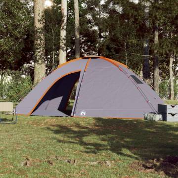 Camping Tent 8-Person Grey and Orange Waterproof