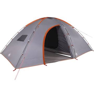 Camping Tent 8-Person Grey and Orange Waterproof