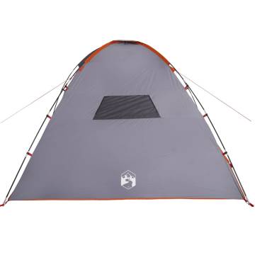 Camping Tent 8-Person Grey and Orange Waterproof