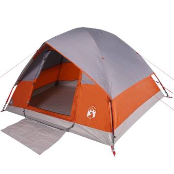 Family Tent Dome 6-Person Grey and Orange Waterproof