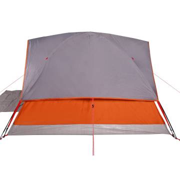 Family Tent Dome 6-Person Grey and Orange Waterproof