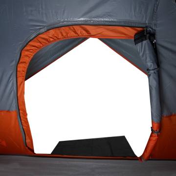 Family Tent Dome 6-Person Grey and Orange Waterproof