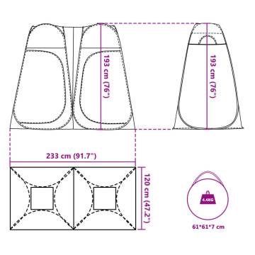 Privacy Tent Grey and Orange Pop-up Waterproof