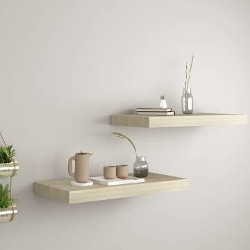 Floating Wall Shelves 2 pcs Oak 50x23x3.8 cm MDF