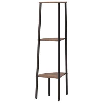 3-Tier Corner Shelf Dark Brown and Black 45.5x31.5x120 cm