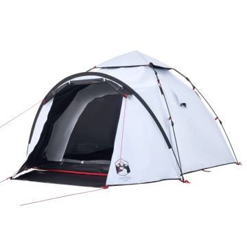 Camping Tent Dome 3-Person White Blackout Fabric Quick Release