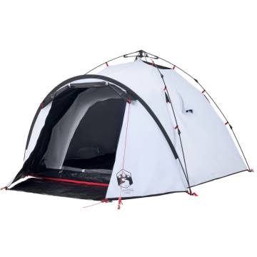 Camping Tent Dome 3-Person White Blackout Fabric Quick Release