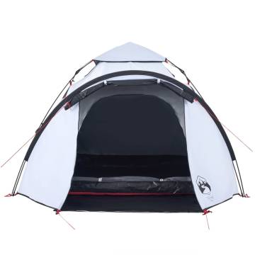 Camping Tent Dome 3-Person White Blackout Fabric Quick Release