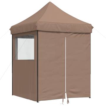 Foldable Party Tent Pop-Up with 4 Sidewalls Brown