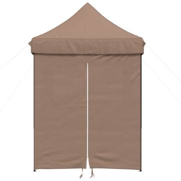 Foldable Party Tent Pop-Up with 4 Sidewalls Brown