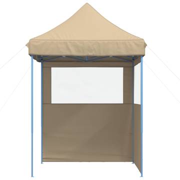 Foldable Party Tent Pop-Up with 2 Sidewalls Beige