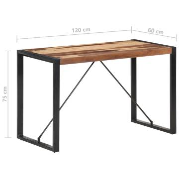 Dining Table 120x60x75 cm Solid Wood with Sheesham Finish