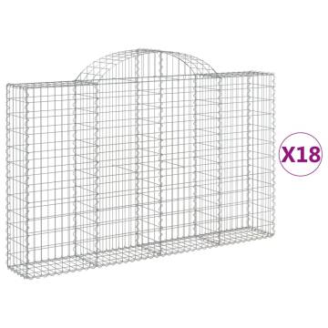 Arched Gabion Baskets 18 pcs 200x30x120/140 cm Galvanised Iron