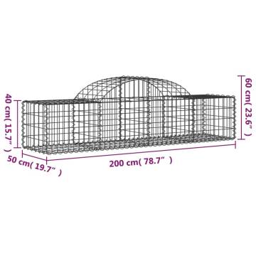 Arched Gabion Baskets 30 pcs 200x50x40/60 cm Galvanised Iron