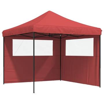 Foldable Party Tent Pop-Up with 2 Sidewalls Burgundy