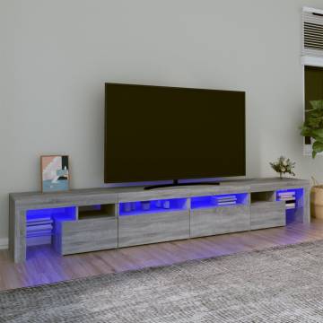 TV Cabinet with LED Lights Grey Sonoma 260x36.5x40 cm