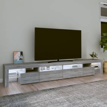 TV Cabinet with LED Lights Grey Sonoma 260x36.5x40 cm