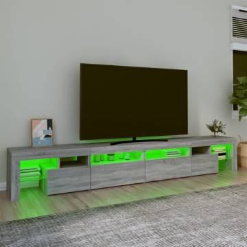 TV Cabinet with LED Lights Grey Sonoma 260x36.5x40 cm