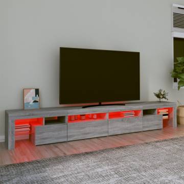 TV Cabinet with LED Lights Grey Sonoma 260x36.5x40 cm