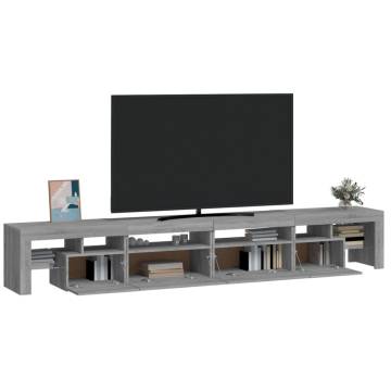 TV Cabinet with LED Lights Grey Sonoma 260x36.5x40 cm