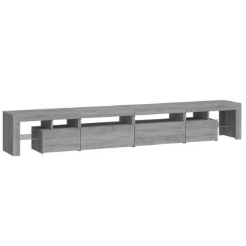 TV Cabinet with LED Lights Grey Sonoma 260x36.5x40 cm