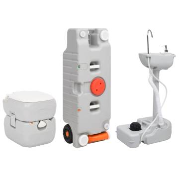 Portable Camping Toilet and Handwash Stand Set with Water Tank