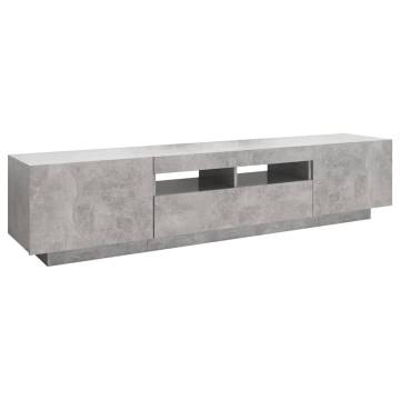 TV Cabinet with LED Lights Concrete Grey 180x35x40 cm