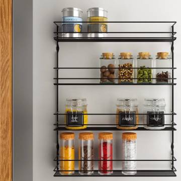 Metaltex 4-tier Wall Spice Rack Pepito Black