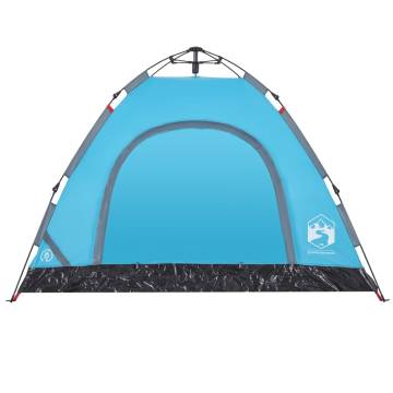 Camping Tent 3-Person Blue Quick Release