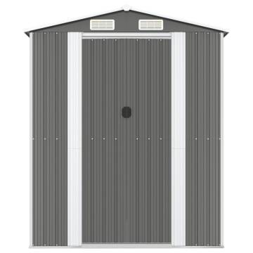 Garden Shed Light Grey 192x855x223 cm Galvanised Steel