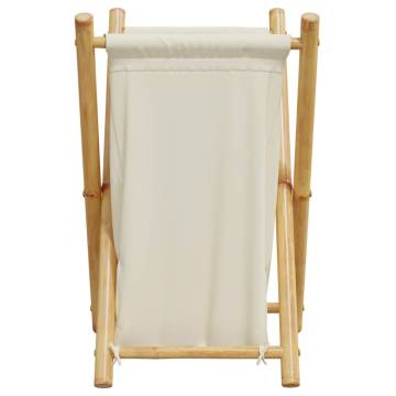 Laundry Basket Cream White 41.5x36x63.5 cm Bamboo