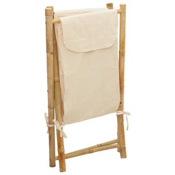 Laundry Basket Cream White 41.5x36x63.5 cm Bamboo