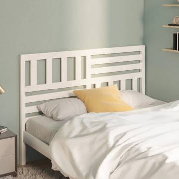 Bed Headboard White 126x4x100 cm Solid Wood Pine