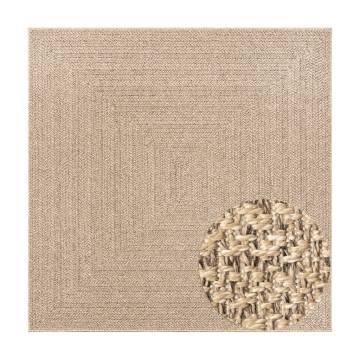 Rug ZIZUR 120x120 cm Jute Look Indoor and Outdoor