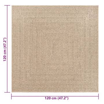 Rug ZIZUR 120x120 cm Jute Look Indoor and Outdoor