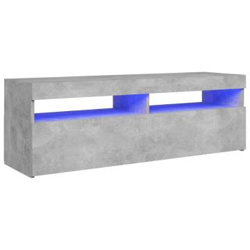 TV Cabinet with LED Lights Concrete Grey 120x35x40 cm