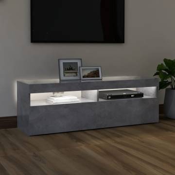 TV Cabinet with LED Lights Concrete Grey 120x35x40 cm