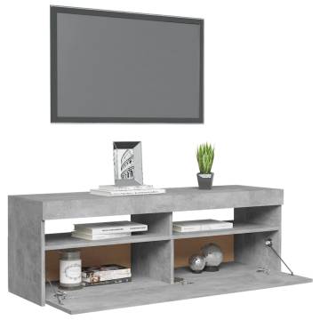 TV Cabinet with LED Lights Concrete Grey 120x35x40 cm