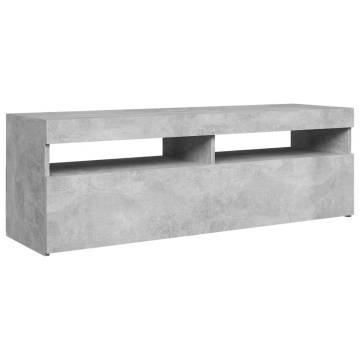 TV Cabinet with LED Lights Concrete Grey 120x35x40 cm