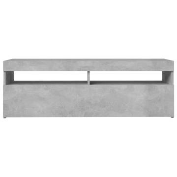 TV Cabinet with LED Lights Concrete Grey 120x35x40 cm