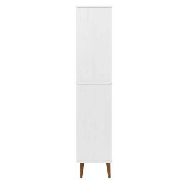 Bookcase MOLDE White 85x35x170,5 cm Solid Wood Pine