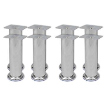 Sofa Legs 8 pcs Round Chrome 180 mm