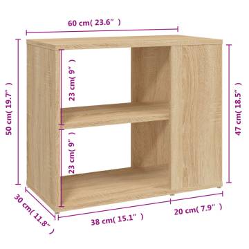 Side Cabinet Sonoma Oak 60x30x50 cm Engineered Wood