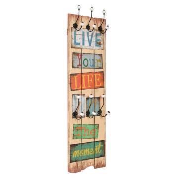 Wall-mounted Coat Rack with 6 Hooks 120x40 cm LIVE LIFE