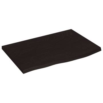 Bathroom Countertop Dark Brown 60x40x2 cm Treated Solid Wood